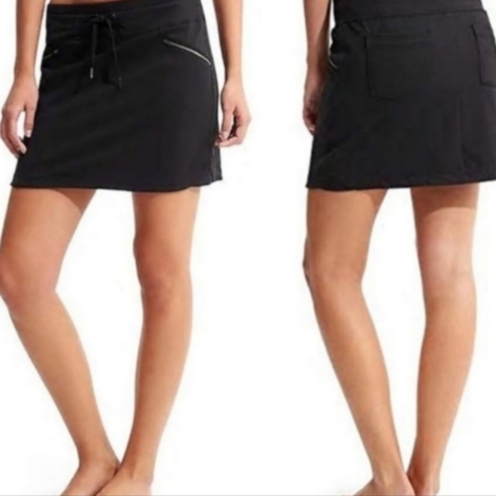 Athleta Metro Zipper Black Athletic Skort SZ M